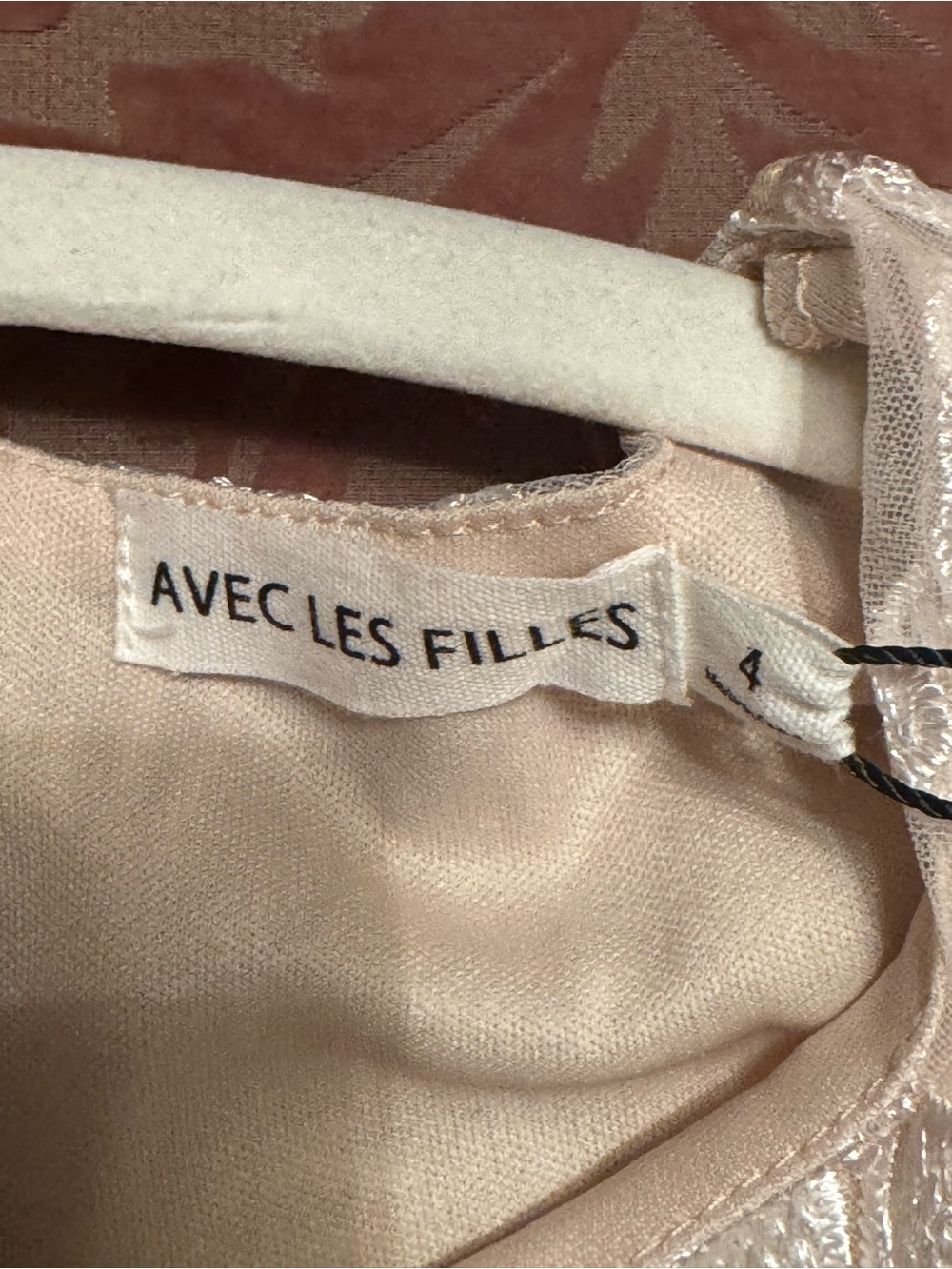 Avec Les Filles cream Mini Dress with White and Yellow Floral Embroidery - Picture 4 of 5